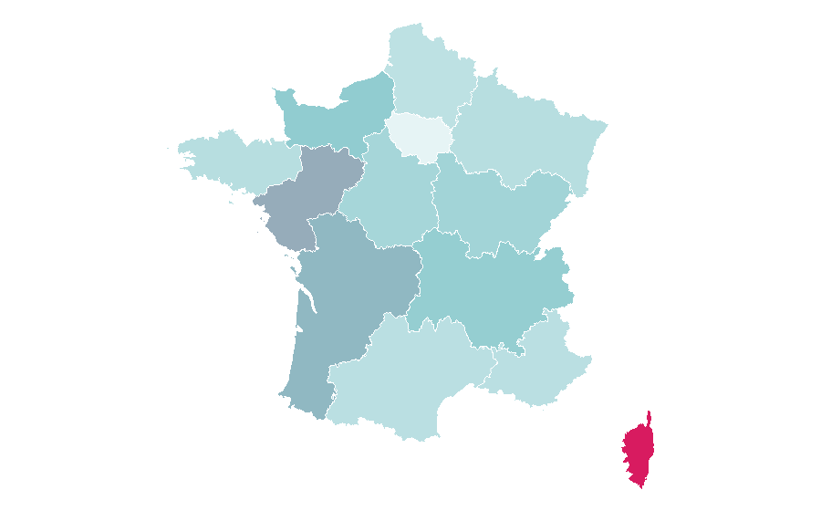 Affinity by region — Jenifer (singer), France
