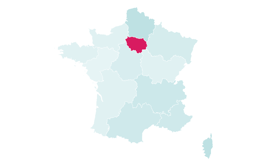 Affinity by region — Long hair, France