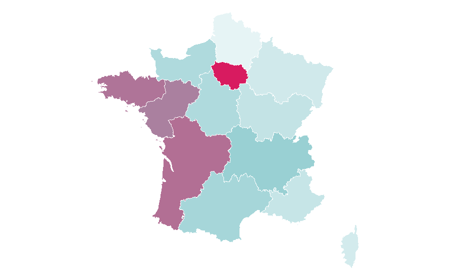 Affinity by region — Martin Weill, France