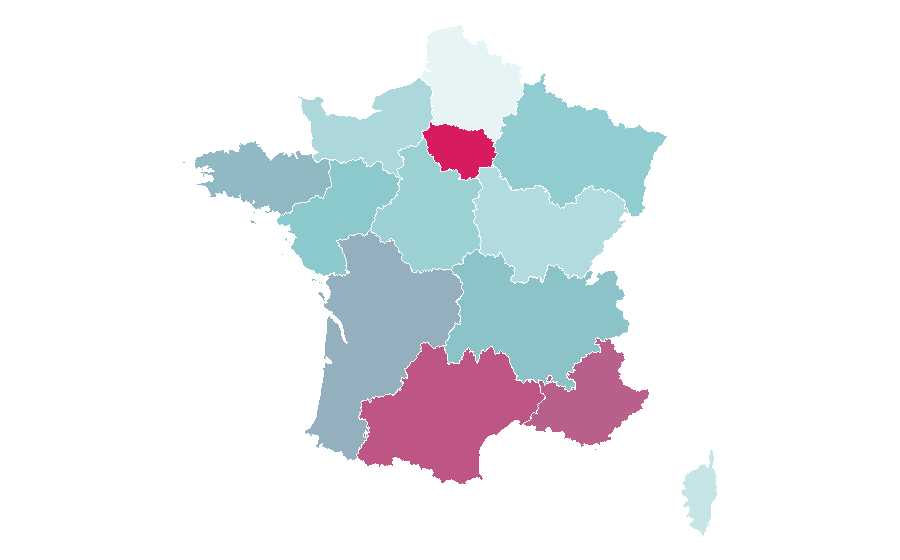 Affinity by region — Minnie Driver, France