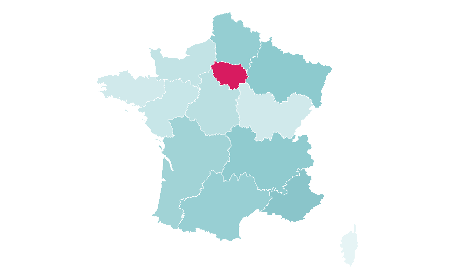Affinité par région — Peugeot 208, France