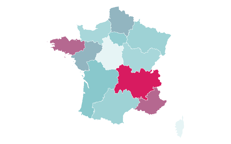 Affinity by region — Pollution, France