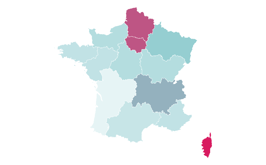 Affinity by region — Racing games, France