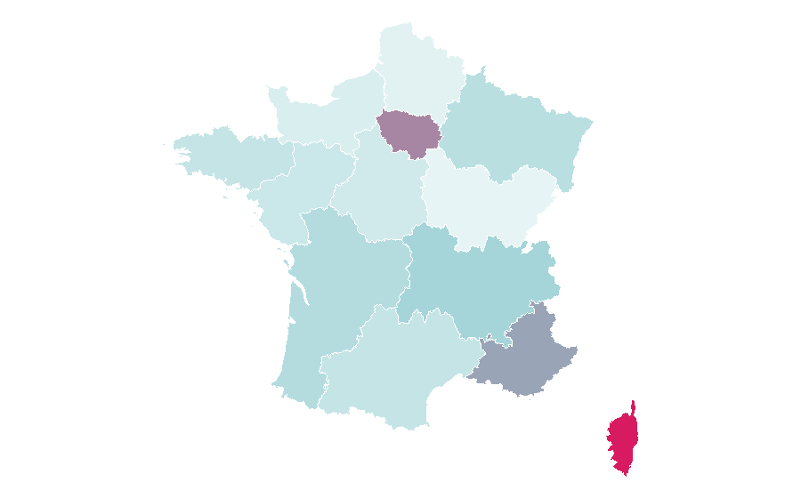 Affinität nach Region — Roche Bobois, Frankreich