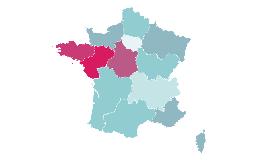 Affinität nach Region — Self-employment, Frankreich