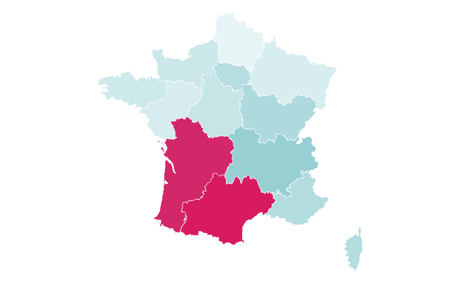 Affinity by region — Super Rugby, France