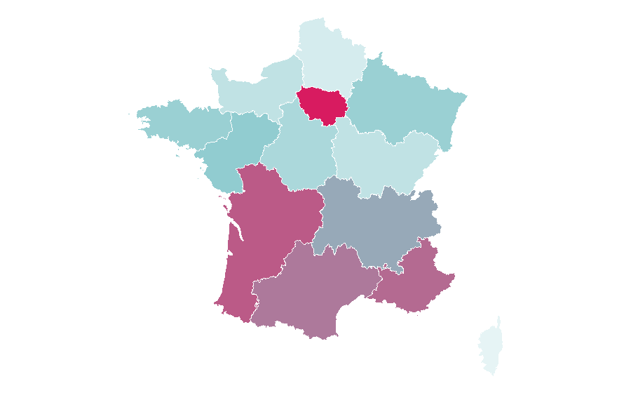 Affinity by region — Zoe Saldana, France