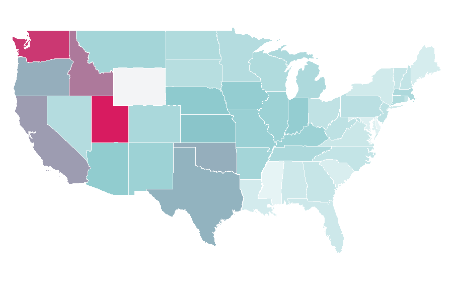 Affinity by region — 10 things i hate about you, United States