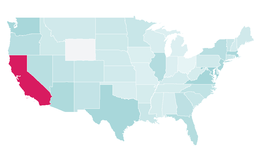 Affinity by region — 10K run, United States