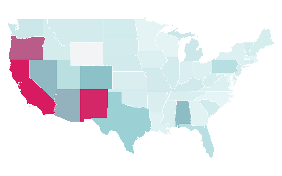 Affinity by region — 10th Planet Jiu-Jitsu, United States