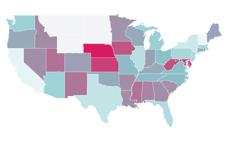Affinity by region — 1500 metres, United States