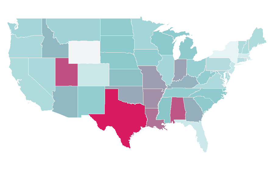 Affinity by region — 1980s in fashion, United States