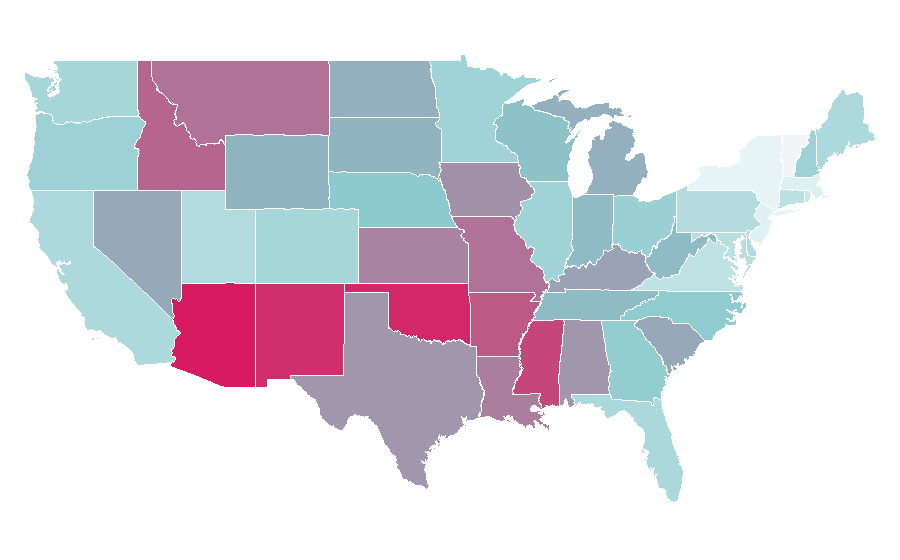Affinity by region — 2 Guns, United States