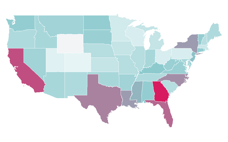 Affinity by region — 200 metres, United States
