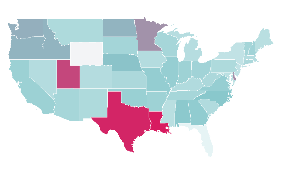 Afinidad por región — 2010s in fashion, Estados Unidos