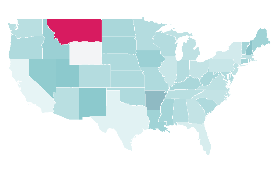 Affinity by region — 20th-century classical music, United States