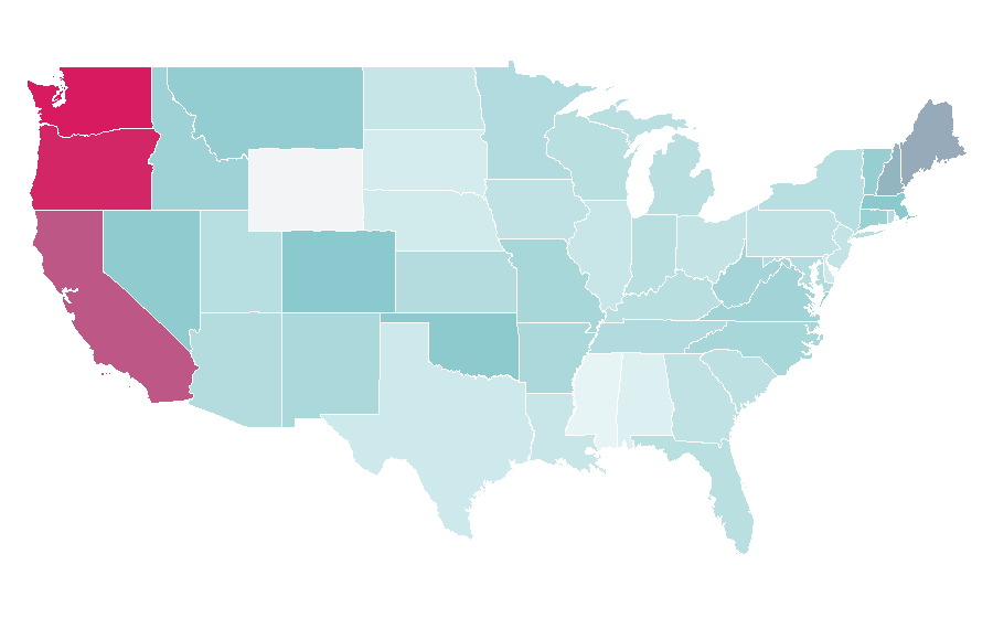 Affinity by region — 23andMe, United States