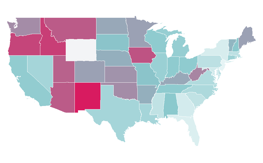 Affinity by region — 28 Days (film), United States