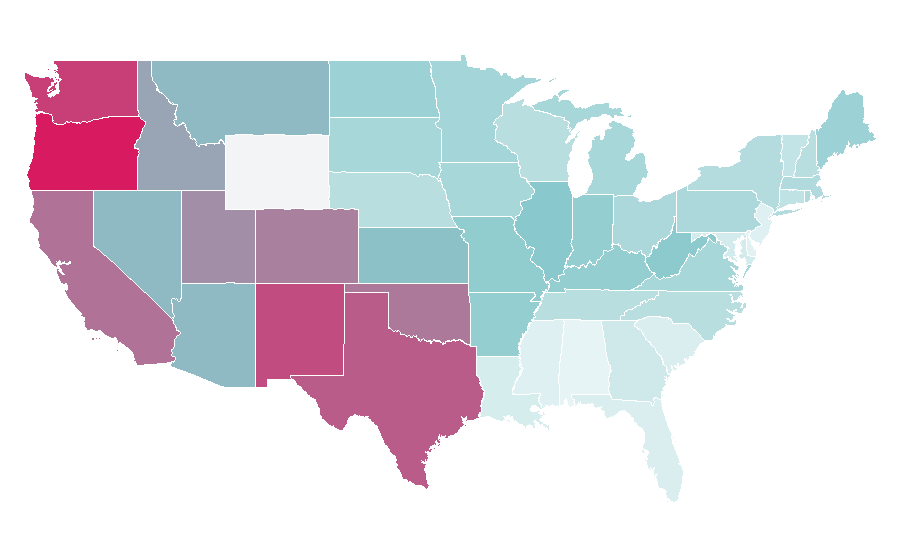 Affinity by region — 28 Weeks Later, United States