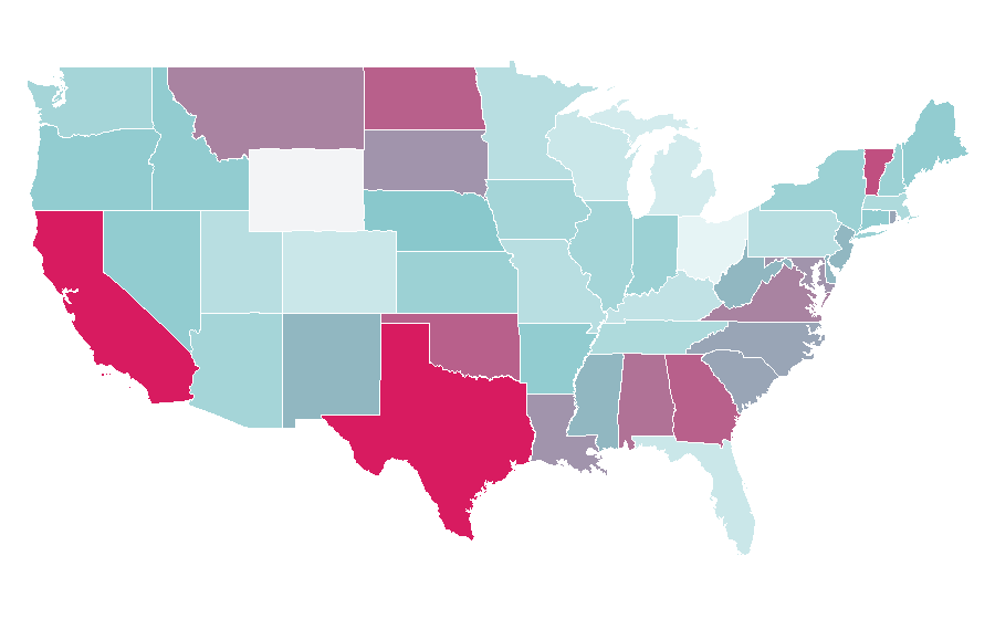 Affinity by region — 400 metres, United States