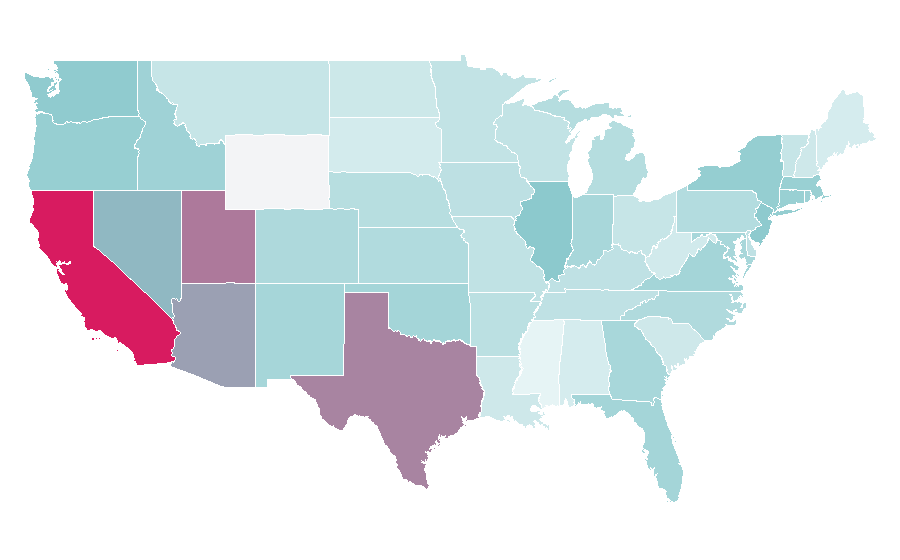 Affinity by region — 500 Days of Summer, United States