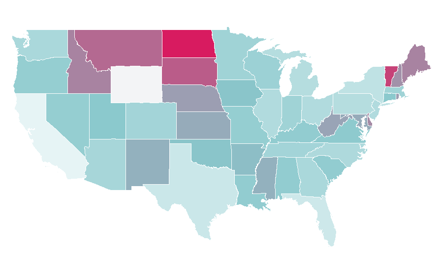Affinity by region — 501(c) organization, United States
