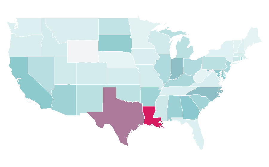 Affinity by region — 8x8, United States