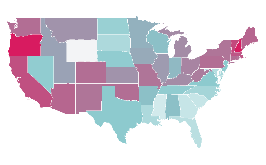 Affinity by region — A Clockwork Orange, United States