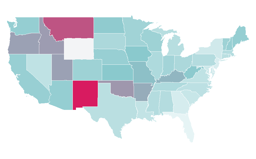 Affinity by region — A Fistful of Dollars, United States