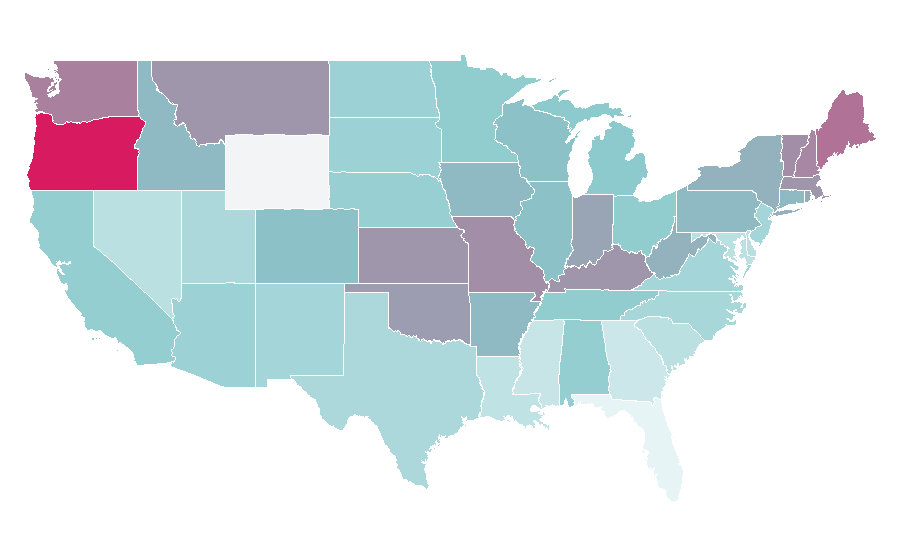 Affinity by region — A History of Violence, United States