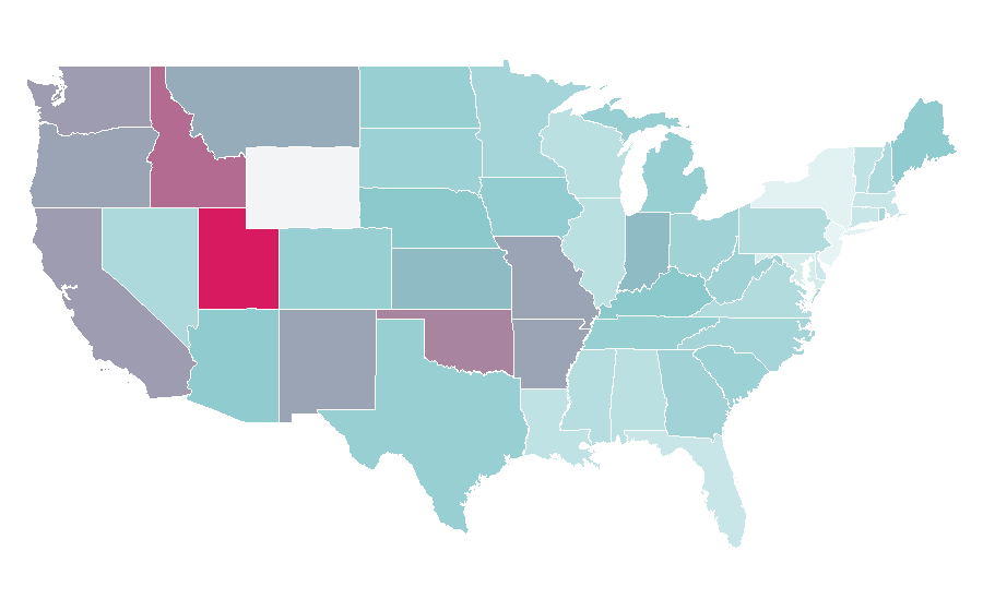 Affinity by region — A Series of Unfortunate Events, United States