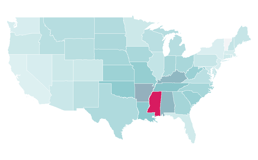 Affinity by region — A Time to Kill (Grisham novel), United States