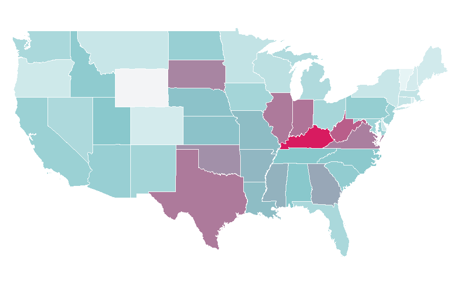 Affinité par région — Abraham Lincoln, États-Unis