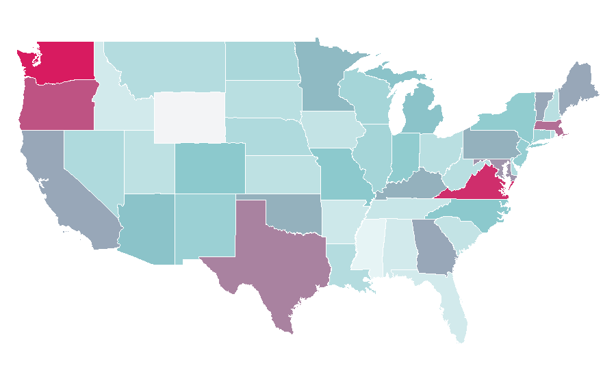 Affinity by region — Abrahamic religions, United States