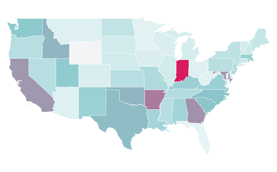 Affinité par région — Abstraction, États-Unis