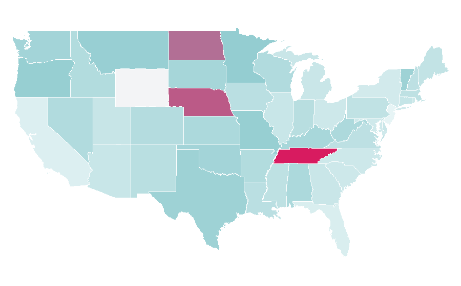 Affinity by region — Academy of Country Music, United States