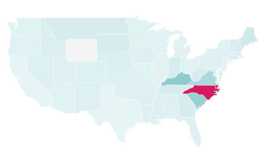 Affinity by region — ACC Men's Basketball Tournament, United States