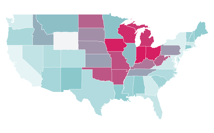 Affinity by region — According to Jim, United States