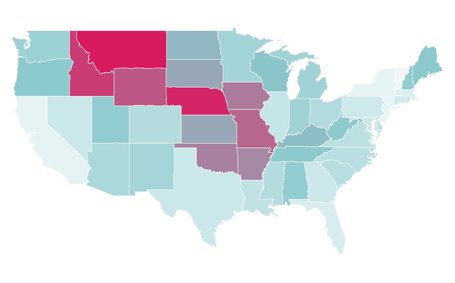 Affinity by region — AccuQuilt, United States