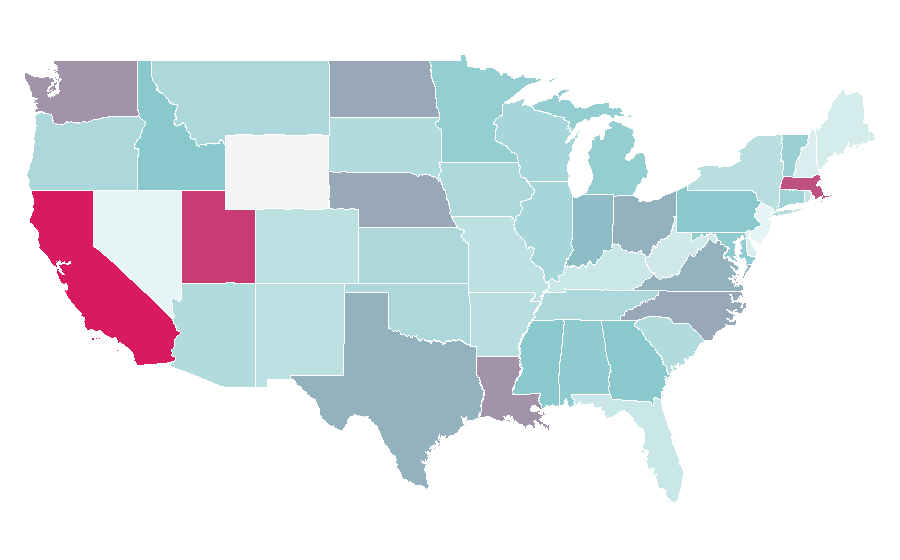 Affinity by region — Acetone, United States