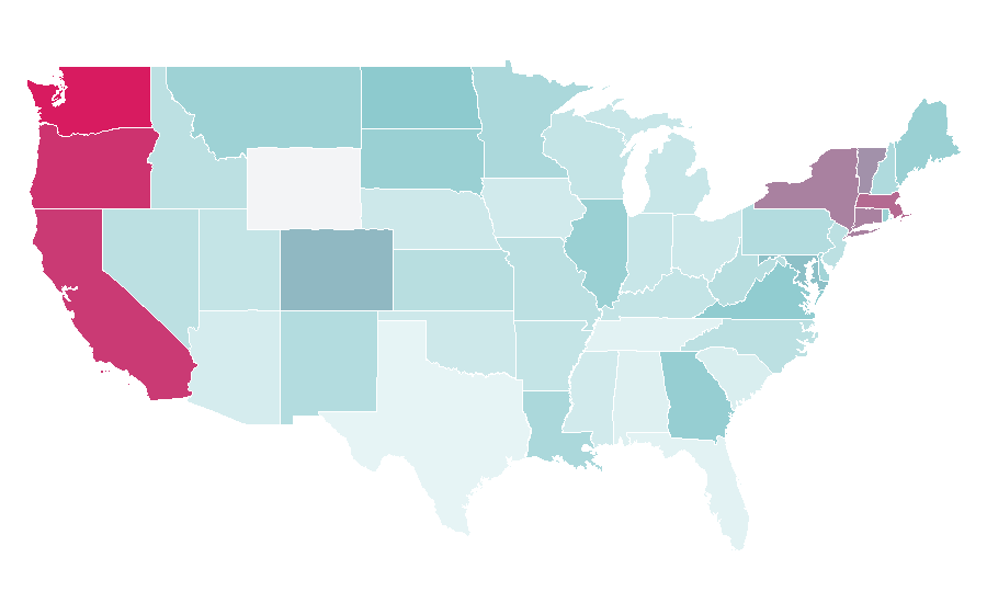 Affinity by region — Acid jazz, United States