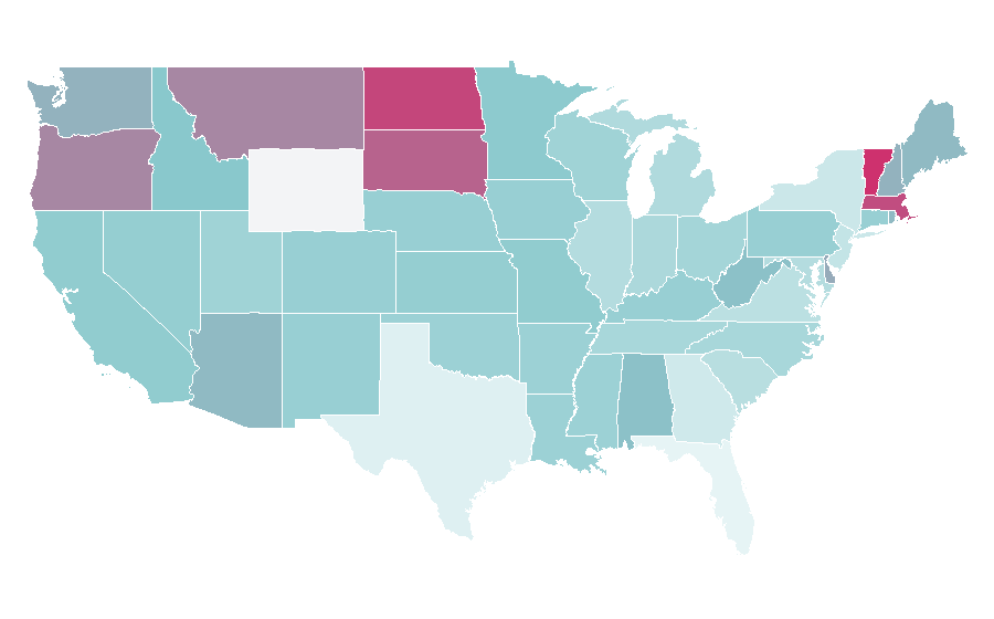 Affinität nach Region — Acid rock, USA