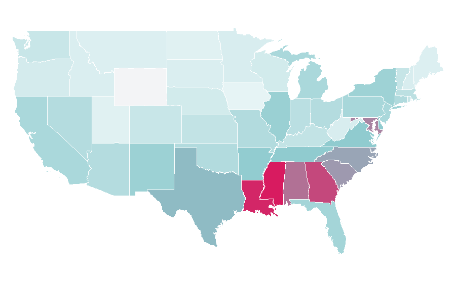 Affinity by region — Acrimony, United States