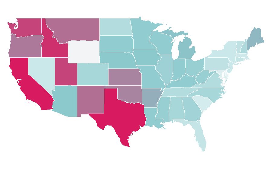 Affinity by region — Acrylic paint, United States