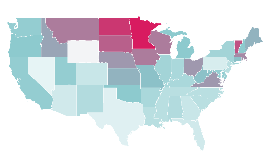 Affinity by region — Activity tracker, United States
