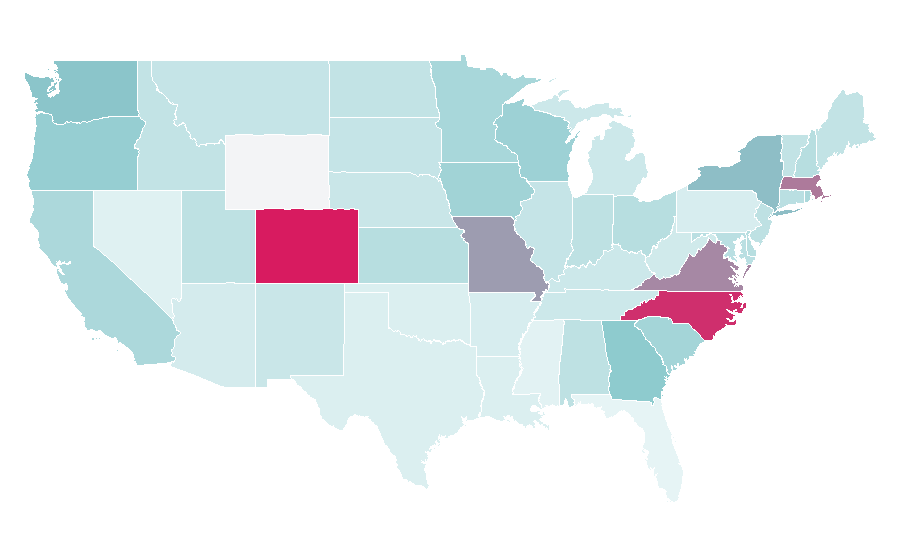 Affinity by region — Adjustable-rate mortgage, United States