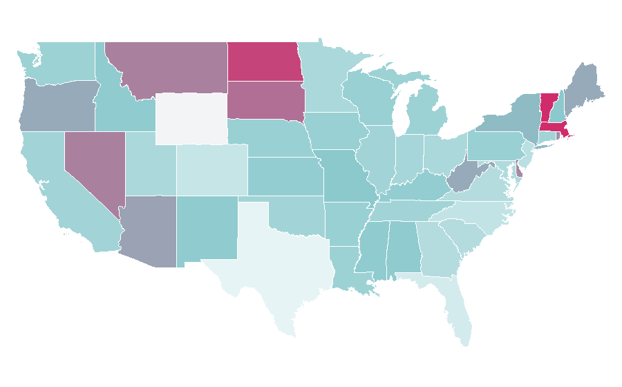 Affinity by region — Adult contemporary music, United States