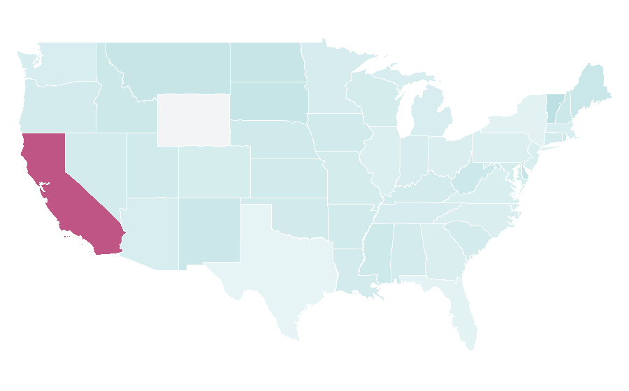 Affinity by region — Advance health care directive, United States