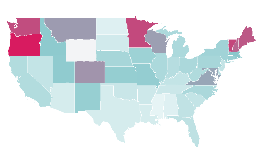 Affinity by region — Advanced Placement, United States
