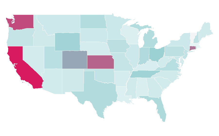 Affinity by region — Aerospace manufacturer, United States